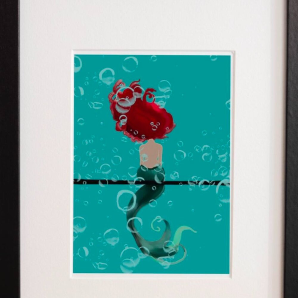 "Beneath the Surface" – Original Mermaid Art Print - 5x7 - Glossy